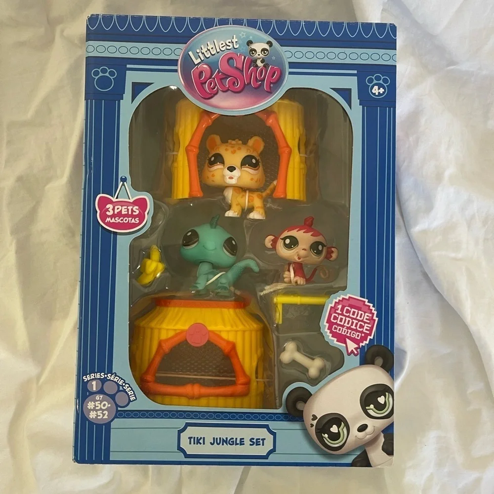 Littlest Pet Shop Gen 7 G7 Pets #50 #51 #52 Tiki Jungle Play Set w/ Virtual Code